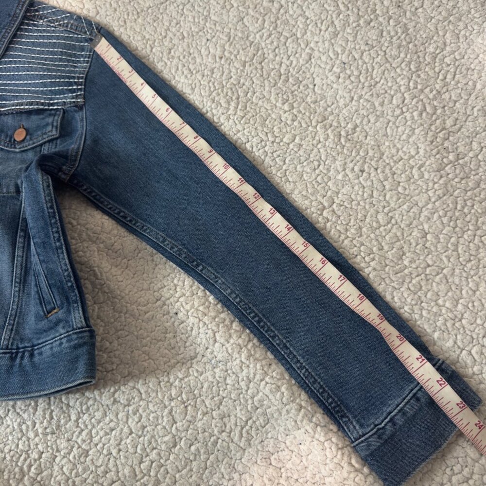 Marine Layer Small Womens Denim Jacket With Embroidered Detail new blue color - Picture 6 of 12